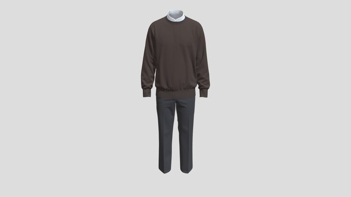 Casual Men Outfit - Collar In 3D Model