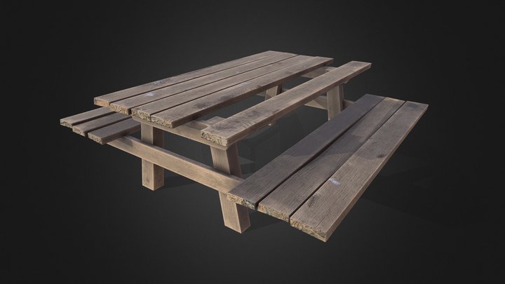 Weathered Picnic Table | GameReady 3D Model
