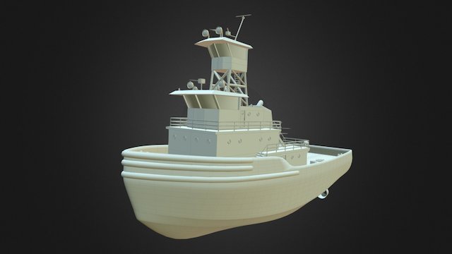 Tugboat AEGIR Wired 3D Model