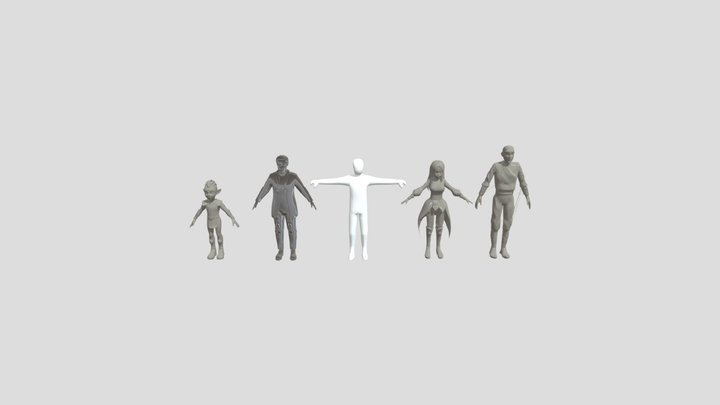 ALL TYPES OF HUMAN BODY [WHITH RIG] 3D Model