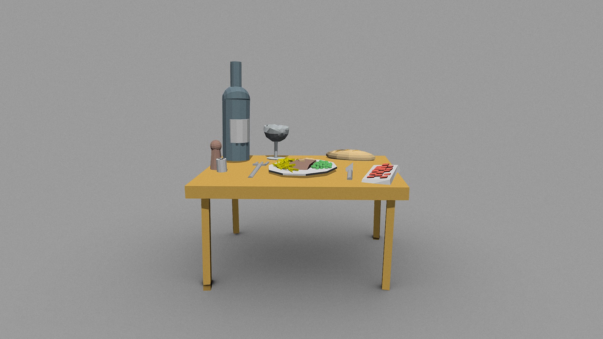 French meal - 3D model by alban [24ba5a7] - Sketchfab