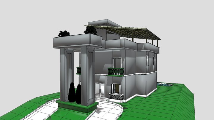 Colonial Modern House / Casa Moderna Colonial 3D Model