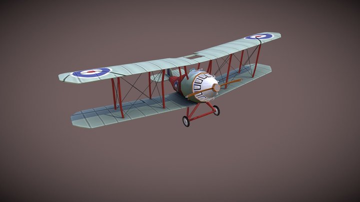 Stylized WW1 airplane assignment 3D Model