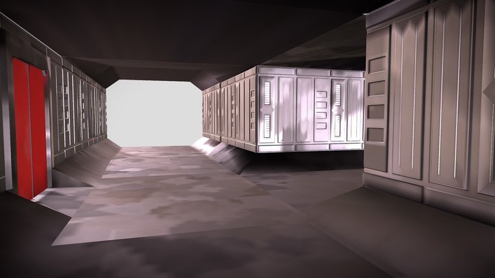 Sci Fi Hallway 3D Model