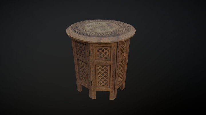 Coffee Table Wood Turkish / 📷 🇹🇷 / Low Poly 3D Model