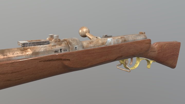 Dreyse Needle Gun 1867 3D Model