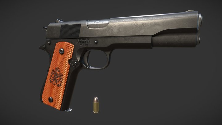 M1911 Pistol Game Ready 3D Model