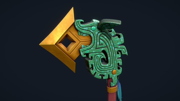 Bronze Dragon Axe 3D Model