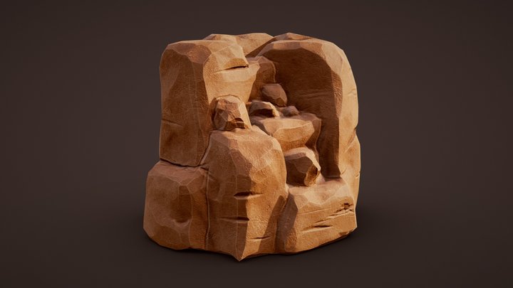 Western Stylised Rock 3D Model
