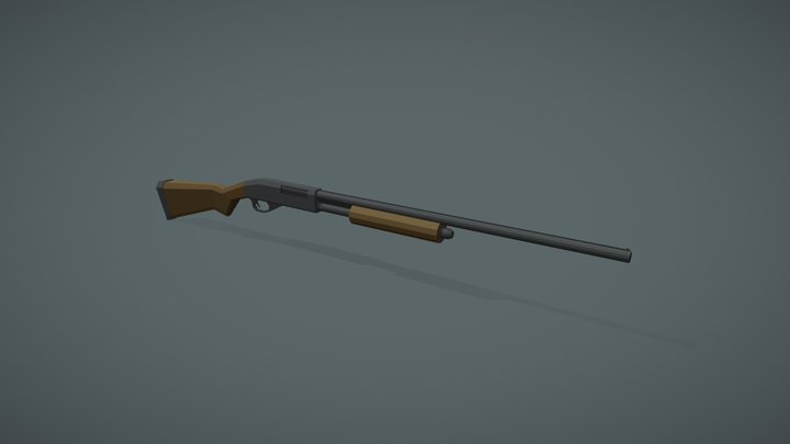 Low poly shotgun 3D Model