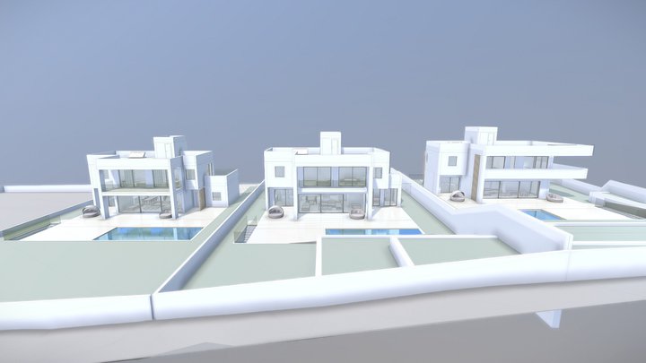 3 Villas + Parcela 3D Model
