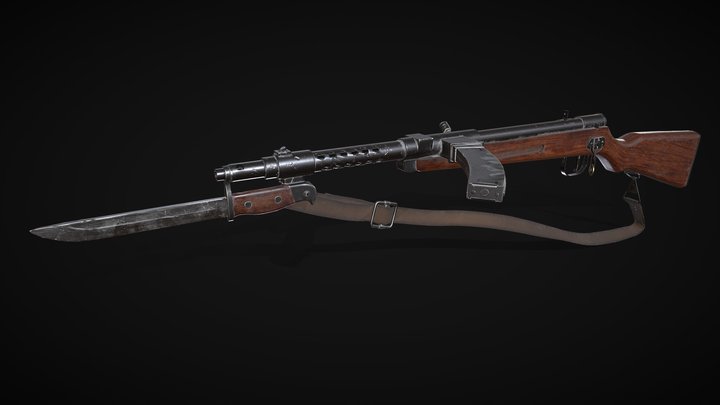 Type 100 - Submachine gun 3D Model
