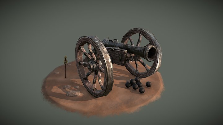 [Student Work] - Dusty artillery gun 3D Model