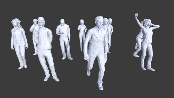 Low Poly People Collection 11 3D Model