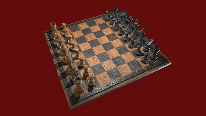 Chess Full Set (low poly) 3D Model