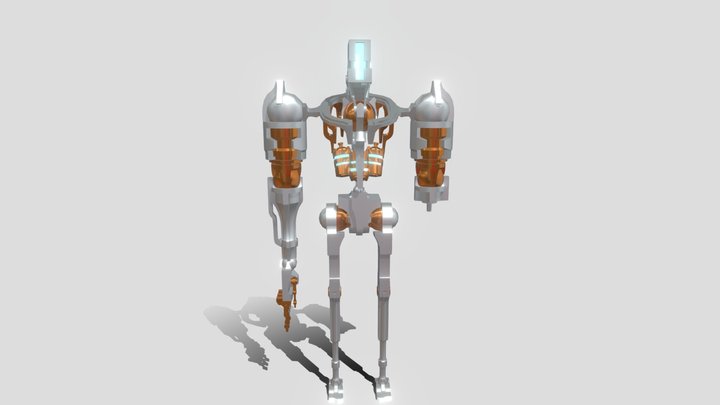 Game engine optimized robot 3D Model