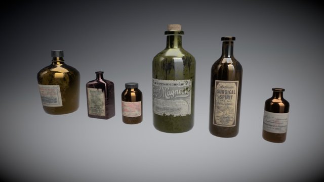 Old Bottles 3D Model