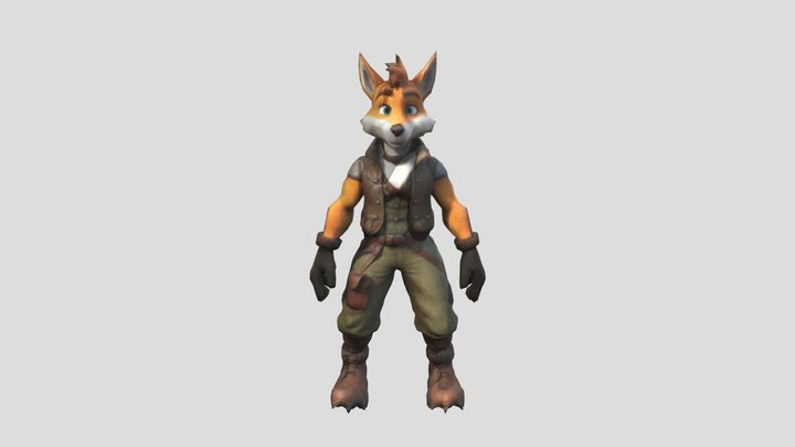 Fox 2D model 3D Model