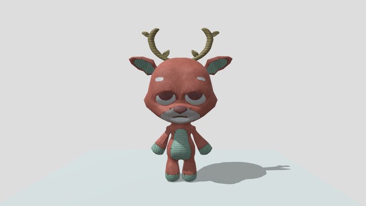 Disappointed Reindeer Animation 3D Model