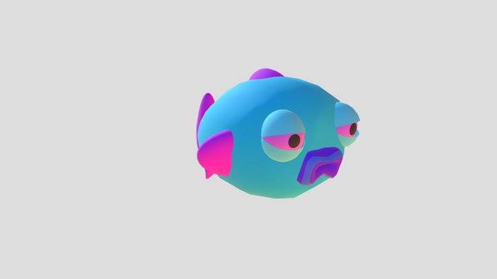 Drunk Fish Mesh Menu 3D Model