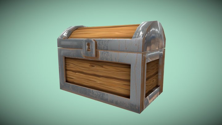 Low Poly Cartoon Chest 3D Model