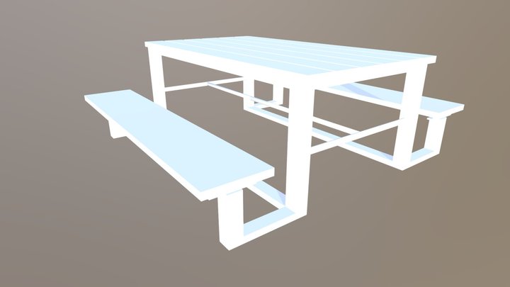 Primitive Picnic Table 3D Model