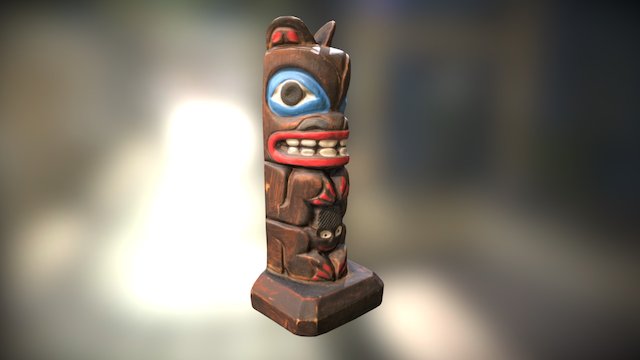 Miniature Totem Pole 3D Model