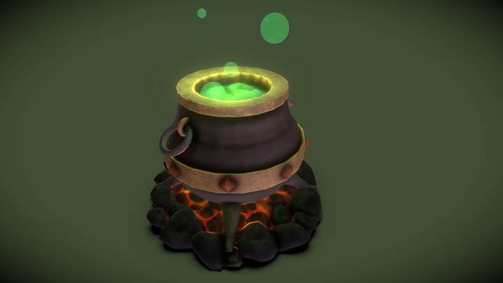 Stylised cauldron of strange mixture 3D Model