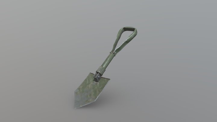 US GI E-Tool Entrenching Shovel low poly 3D Model