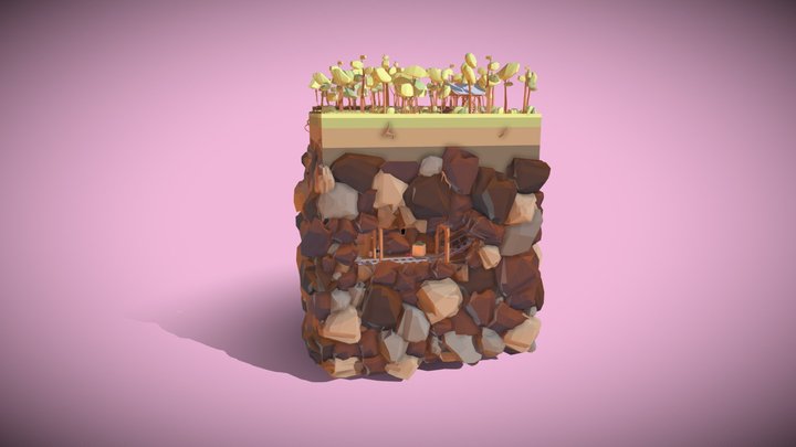 Cubeworld Mine 3D Model