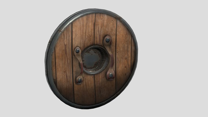 Shield Lowpoly with bake 3D Model
