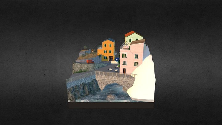 Cityscene based upon Manarola (WiP) 3D Model