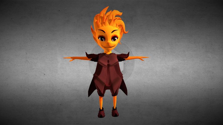 Fire as a Character 3D Model