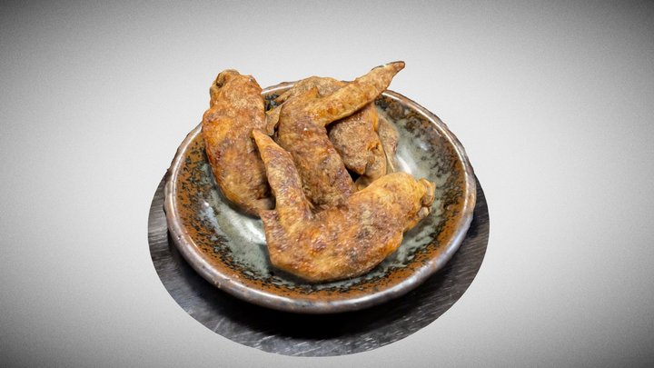 Fried chicken wings 01 3D Model