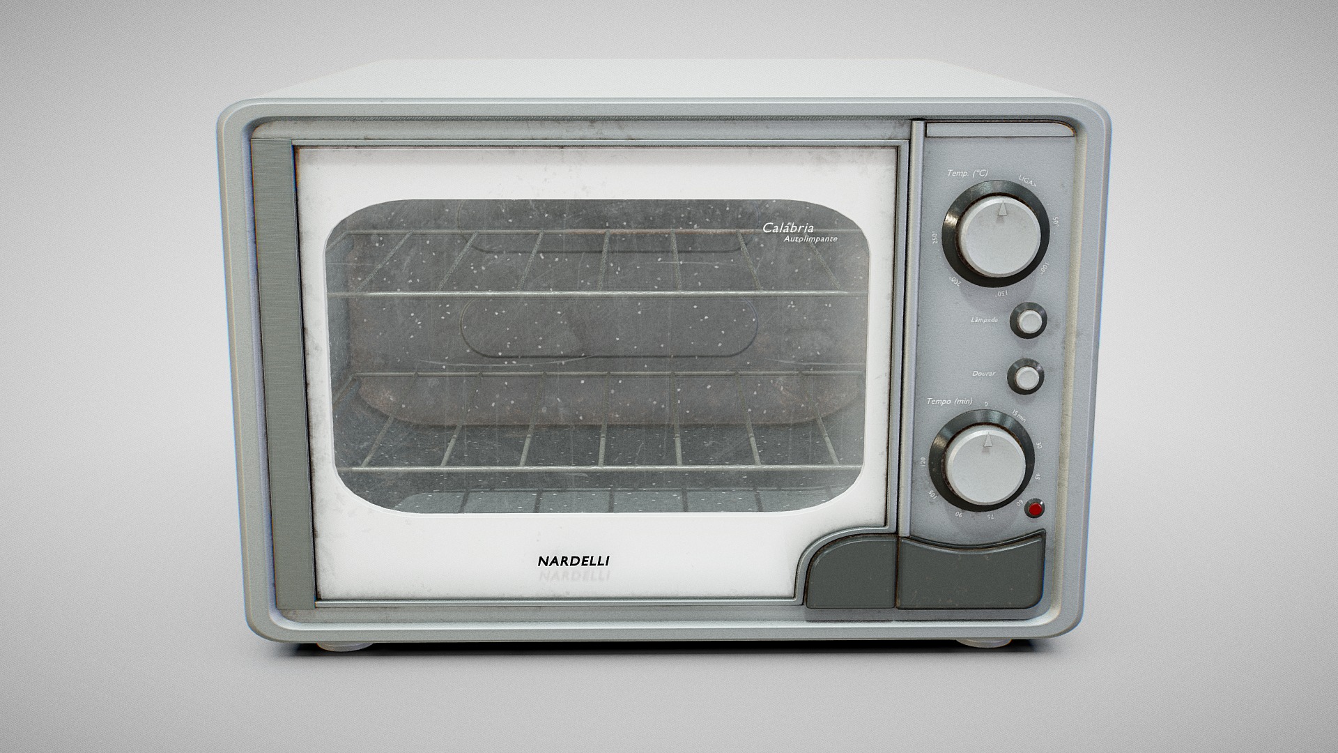 3D model Oven – Nardelli Calabria (Used) - This is a 3D model of the Oven - Nardelli Calabria (Used). The 3D model is about a white rectangular object with buttons.