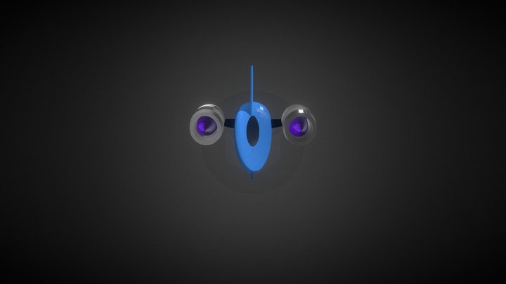 Blue Spaceship 3D Model