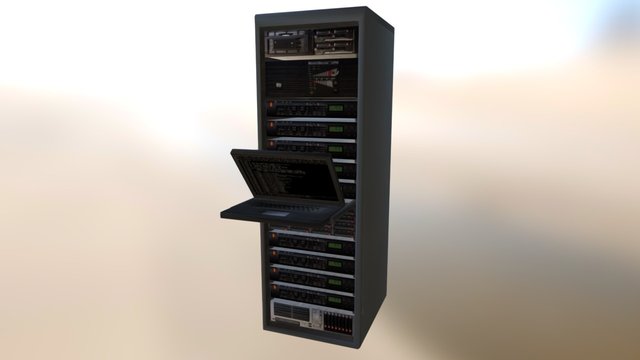 Server Rack and Console v3 3D Model