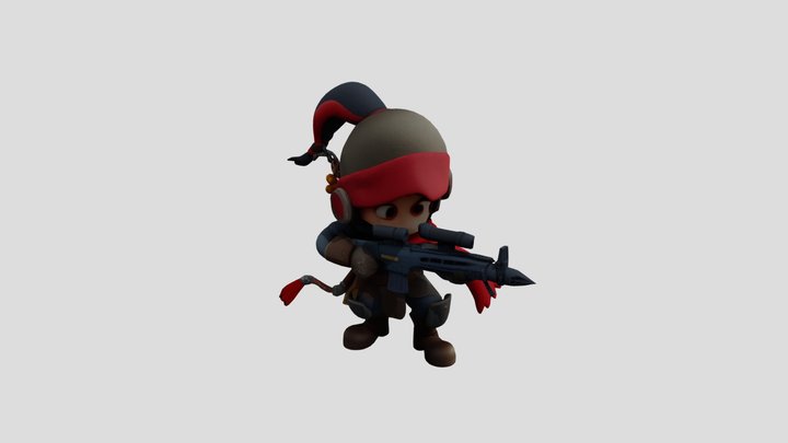 Warrior "stumble guys"  like 3D Model