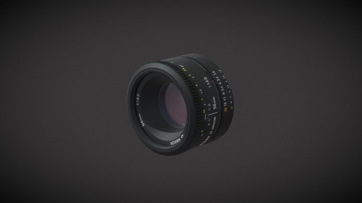 Nikkor 50mm 1.8D 3D Model