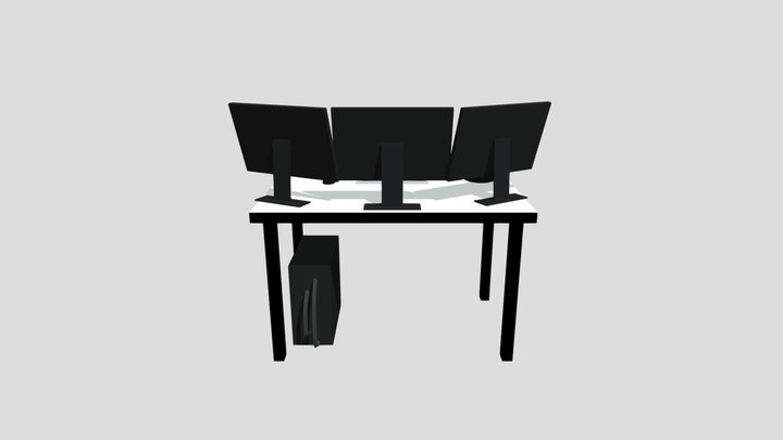 Gaming Desk Low Poly 3D Maya Model 3D Model