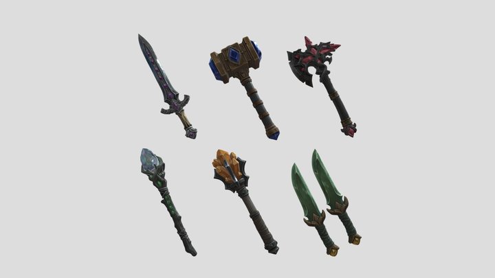 fantasy weapons pack 3d