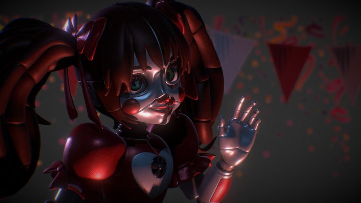 Qutiix Stylised Circus Baby Sister Location 3D Model