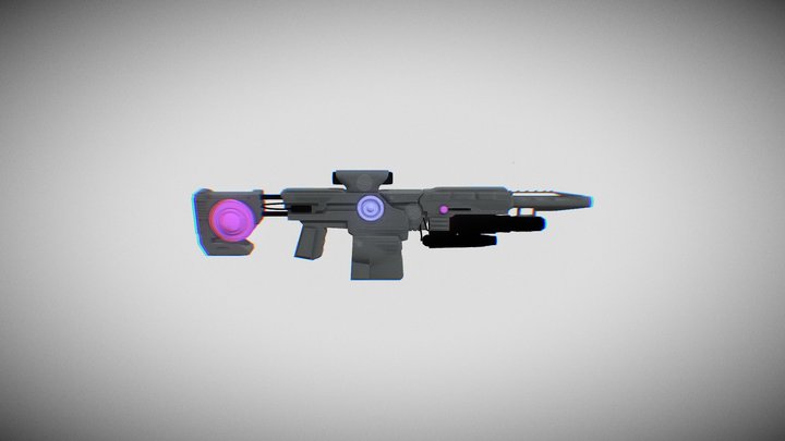 Blaster Rifle Low-poly 3D model Best Gun Low-pol 3D Model