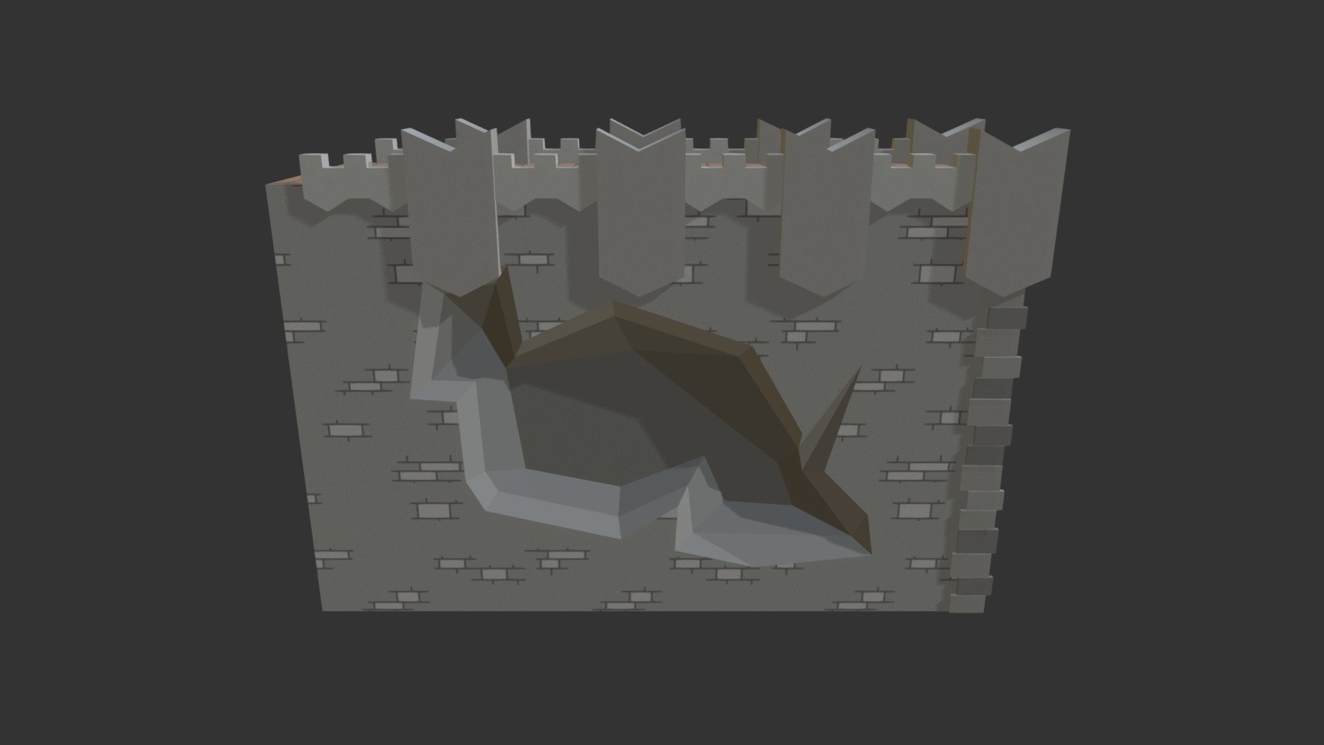 Castledamagedwall01 Download Free 3d Model By Blackspire 24f2337