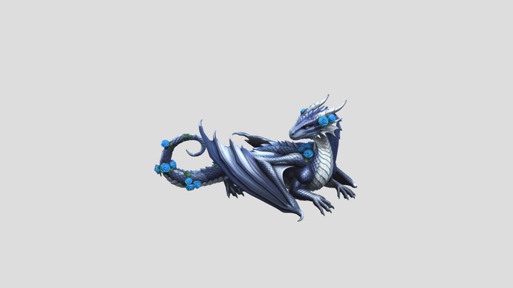 Azure Blossom Guardian 3D Model