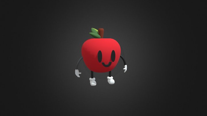 Cartoon Apple Animation 3D Model