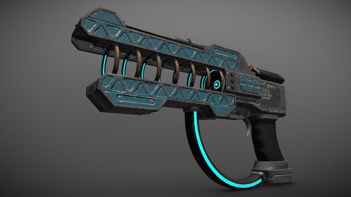 Industrial Sci Fi pistol - STG-R Stinger 3D Model
