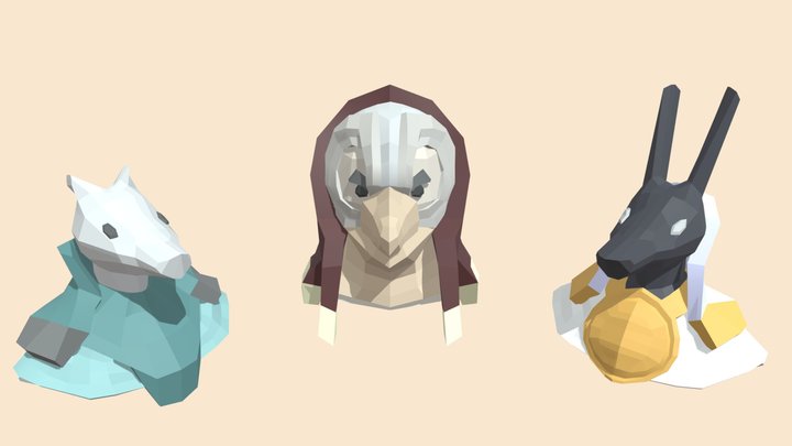 Egyptian Gods 3D Model