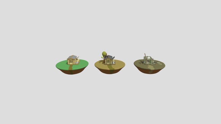 XYZ_HW_Dog_house_damage_v2 3D Model