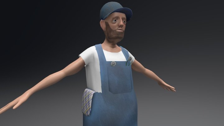 Final Project Character Design - Old Farmer 3D Model